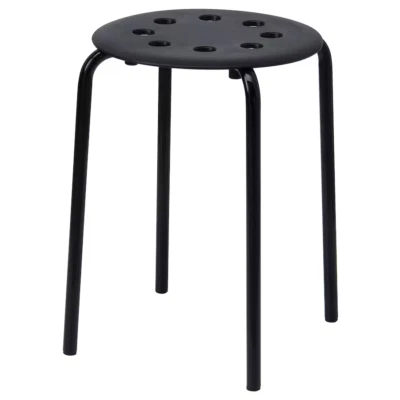 IKEA Stool Marius stackable Kitchen Breakfast Bar Dining Stool BLACK 17 3/4 - Image 1 of 4