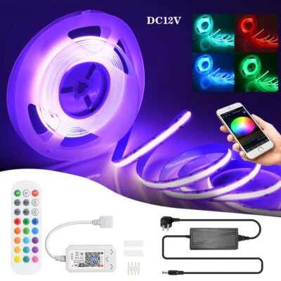 5m COB LED Streifen RGB Stripe 12V Leiste Band superhell Wifi Alexa dimmbar DHL - Bild 1 von 4