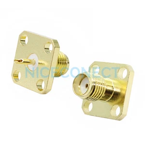 10x SMA gato hembra 4 orificios panel montaje brida con vaso de soldadura conector RF - Imagen 1 de 6