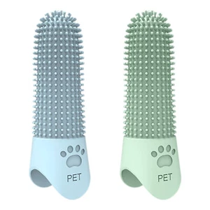 Pet Dog Cat Clean Teeth Silicone Finger Toothbrush Puppy Dental Care Brush - Picture 1 of 14