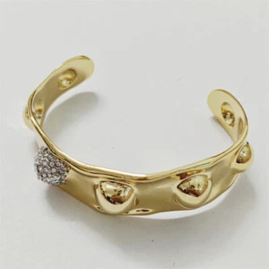 Alexis Bittar Pavé Studded Small Geometric Rivet Open Cuff Bracelet - Picture 1 of 6