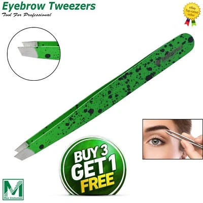 INSTUMAX® Eyebrow Tweezers Best Slant Tip Precision Hair Tweezer for Men & Women Pro