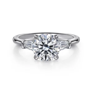 Anillo de boda de diamantes de corte redondo de 1,80 quilates cultivado en laboratorio IGI PT950 platino - Imagen 1 de 14