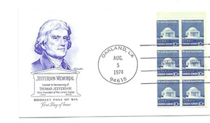 1510d 10c Jefferson Memorial booklet pane of 6, Artmaster FDC - Picture 1 of 1