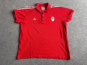 Adidas TEAM GB 2012 Red POLO SHIRT Olympic GREAT BRITAIN Extra Large XL Used - Picture 1 of 12