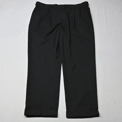 Pantalones de vestir para hombre Saddlebred 42x32 gris cintura expansiva plisados con puños Foto 1 de 4