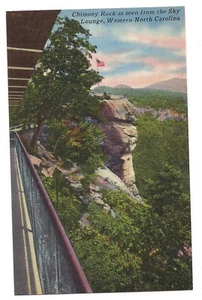 SCHORNSTEIN von der Sky Lounge Veranda North Carolina aus gesehen Postkarte NC Leinen - Bild 1 von 2