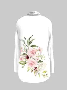 Plus Size Floral Open Front Cardigan Long Sleeve White XXL US 14 New Free Ship - Picture 1 of 2
