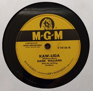 Hank Williams Kaw-Liga Your Cheatin' Heart 10" 78 rpm record - Picture 1 of 2