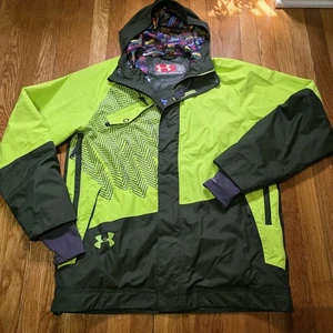 Bright Green, Under Armour MTN Cold Gear Jacket Men's Large Ski Snowboard Winter - Picture 1 of 11