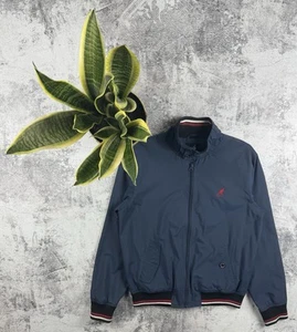 Chaqueta ligera abrigo Harrington azul medio cremallera clásica básica etiqueta negra Kangol - Imagen 1 de 11
