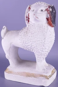# Figura Escultura Perro Blanco Tiza Vintage Animal Spaniel Staffordshire - Imagen 1 de 24