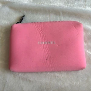 Chanel Beaute Beauty Rosa Neopreno Bolsa de Cosméticos Bolsa de Viaje Maquillaje - Imagen 1 de 9