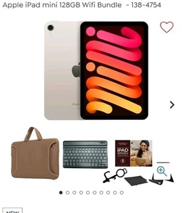 Apple iPad mini (2024) A2993 128 GB, Wi-Fi, 8.3 in Starlight W/Everything In Pic - Picture 1 of 4