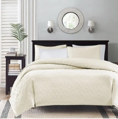 Juego de edredón reversible Madison Park beige doble/doble XL Quebec 2 piezas Foto 1 de 4