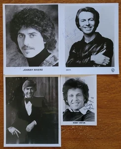 4 Signed ROCK MUSIC PROMO PHOTO LOT DION BOBBY VINTON JOHNNY RIVERS JACK JONES - Picture 1 of 9