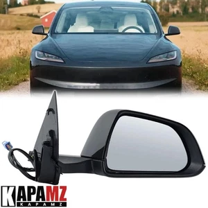 For 2017-2023 Tesla Model 3 Black Mirror Heated Power Fold Right Passenger Side - Picture 1 of 10