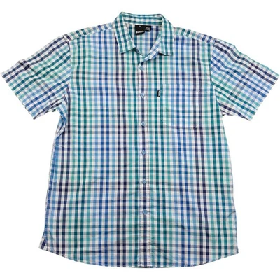 Bench Shirt Large Men's Blue Cotton Casual Lightweight Check Short Sleeve - Image 1 of 4