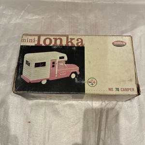 Mini Tonka Jeep Camper #70 Pink Pressed Steel Collectible w/Box - Picture 1 of 9