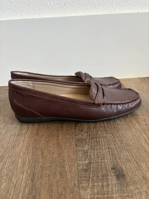 Женские коричневые кожаные мокасины без шнурков Trotters размер 8,5N - Изображение 1 из 4