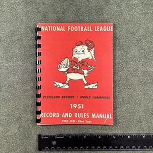 1951 NFL Football Record Rules Manual Book Guide Cleveland Browns Rerprint - Picture 1 of 8
