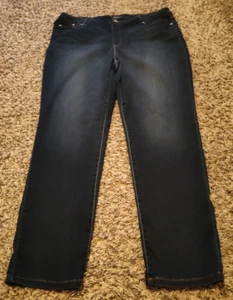 Pantalones de mezclilla Chicos Platinum para mujer 3 16 lavado oscuro jegging algodón elástico azul - Imagen 1 de 9