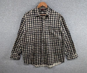 Reunion Menswear Vintage Geometric Patterned Long Sleeve Casual Button Shirt XL - Picture 1 of 11