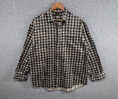 Reunion Menswear Vintage Geometric Patterned Long Sleeve Casual Button Shirt XL - Image 1 of 4