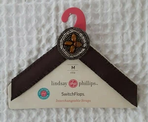 SWITCH FLOPS Lindsay Phillips Interchangeable Straps MEDIUM Rita BROWN New - Picture 1 of 9