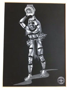PINTURA ACRÍLICA ORIGINAL MARCELLUS MEDINA TIA PUEBLO ""PAYASO CON CERÁMICA"" 83 - Imagen 1 de 4