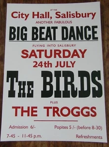 THE BIRDS / THE TROGGS CONCERT POSTER / MINT(NEW) CONDITION / A3 SIZE/THICK CARD - Picture 1 of 1