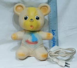 VTG TEDDY BEAR BABY NIGHT LAMP DOLL rubber toy Walt Disney BISERKA ART 455 - Picture 1 of 12