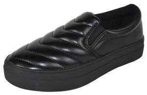 Soda Flat Women Shoe Slip On Loafers Casual Sneakers Hidden Platform Black ACORN - Picture 1 of 4