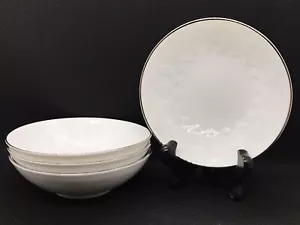 Set of 4 Rosenthal Lotus Platinum Rim 5.25" Desert / Berry Bowls - Picture 1 of 6