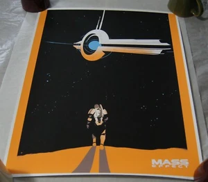 New! Mass Effect Shepard Triptych Screen Print "Mass Relay" (Orange) # 11 / 200 - Picture 1 of 5