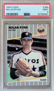 1989 Fleer Baseball #368 Nolan Ryan PSA 9 Astros Rangers Angels The No-Hit King! - Foto 1 di 2