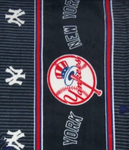 Tela de coser artesanal de vellón de doble borde de los Yankees de Nueva York por yarda NUEVO - Imagen 1 de 1