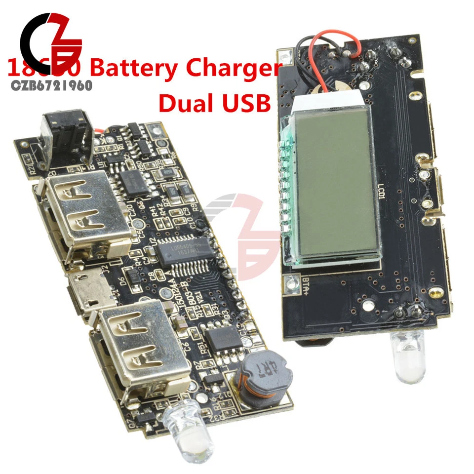 Dual USB 5V 1A 2.1A Mobile Power Bank 18650 Battery Charger PCB Module Board - Image 1 of 1
