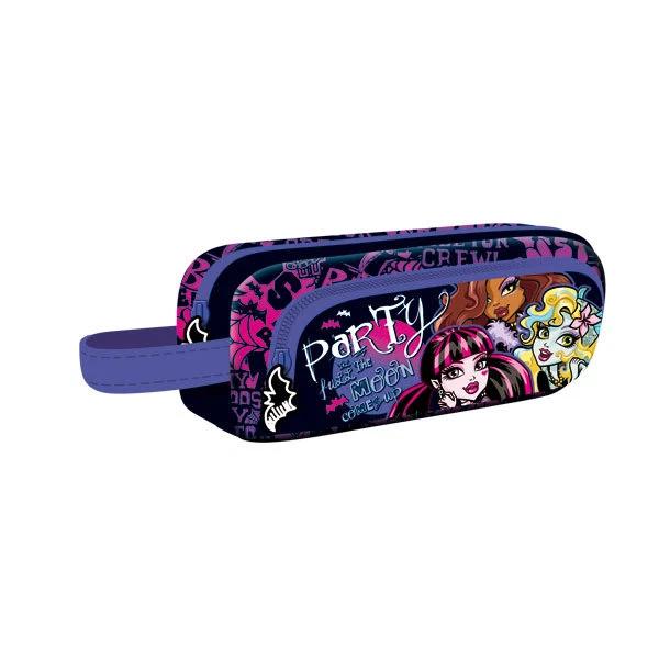 MONSTER HIGH PUPPEN MÄPPCHEN SCHLAMPERROLLE ETUI FEDERTASCHE FEDERMAPPE NEU LILA