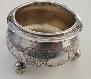 Carl Faberge Silver 84 Floral Salt Cellar Bowl. 1872 Russia. Fully Hallmarked. - Picture 1 of 12