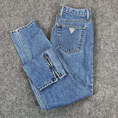 Guess 1015 High Waist Tapered Zipper Ankle Jeans Fits Womens 28 Vintage USA Made - Image 1 of 4