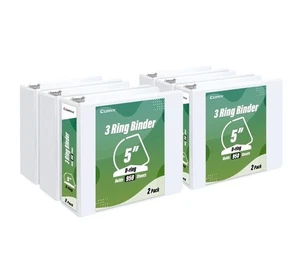 6 Pack Heavy Duty 3 Ring Binders, 5 Inch D Ring Binders, Holds 950 Sheets - Picture 1 of 9