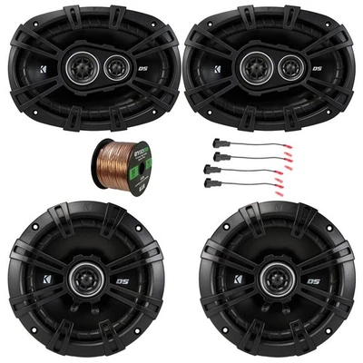 Kicker 6x9 英寸扬声器(一对),6.5 英寸扬声器(一对),4 个线束,电线(通用车辆) — 第 1/4 张图片
