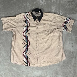 Vtg High Noon Pearl Snap Aztec Southwestern Cowboy Rancher Shirt Mens 3XL - Picture 1 of 6