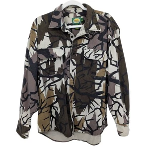 Cabela's Mens L Predator Camo Button Long Sleeve Shirt Hunting Outdoors VTG 90's - Picture 1 of 8