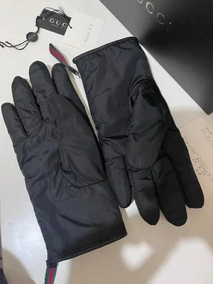 Подлинные нейлоновые черные перчатки GUCCI Sherry Line на пять пальцев размер 7 1/2 с коробкой - Изображение 1 из 4
