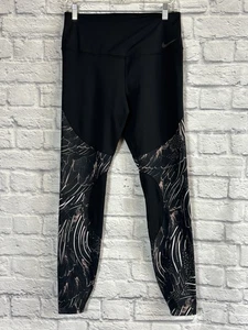 Nike Dri-Fit Power Damen-Trainingsleggings schwarz Flatterdruck Größe Large - Bild 1 von 5