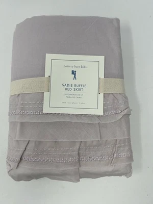 Falda de cama Pottery BarnKids Sadie con volantes juponnage DeLit_doble_lavanda ligera_NUEVA CON ETIQUETAS_H Foto 1 de 4