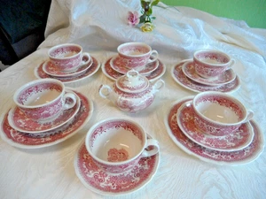 Kaffeeservice Gedecke 19tlg. Villeroy & Boch, BURGENLAND rot, Germany, - Bild 1 von 14