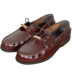 Dockers Boat Shoes Men 12M Brown Leather Loafers Burgundy Comfort 90-1449 - Picture 1 of 8